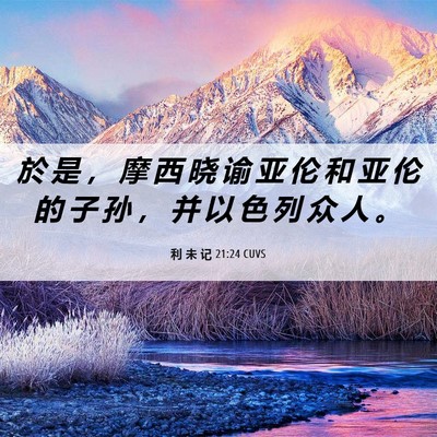 Picture 06 - 利 未 记 21:24 CUVS - 於 是 ， 摩 西 晓 谕 亚 伦 和 亚 伦 - Bible Verse Picture