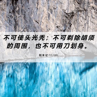 Picture 06 - 利 未 记 21:5 CUVS - 不 可 使 头 光 秃 ； 不 可 剃 除 胡 - Bible Verse Picture