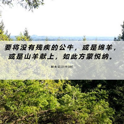 Picture 06 - 利 未 记 22:19 CUVS - 要 将 没 有 残 疾 的 公 牛 ， 或 是 - Bible Verse Picture