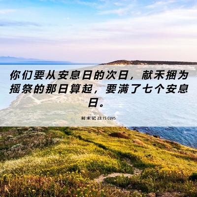 Picture 06 - 利 未 记 23:15 CUVS - 你 们 要 从 安 息 日 的 次 日 ， 献 - Bible Verse Picture