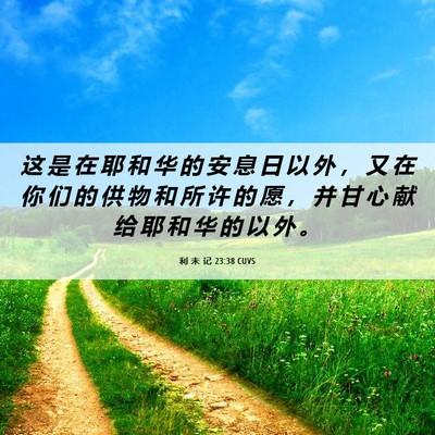 Picture 06 - 利 未 记 23:38 CUVS - 这 是 在 耶 和 华 的 安 息 日 以 外 - Bible Verse Picture