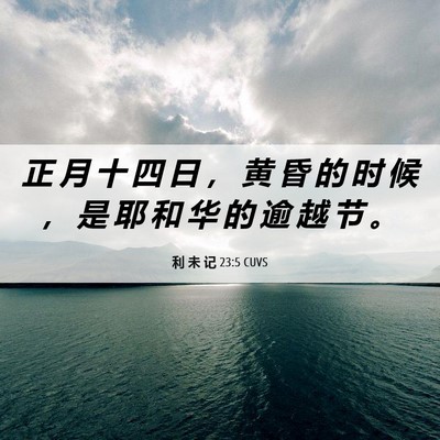 Picture 06 - 利 未 记 23:5 CUVS - 正 月 十 四 日 ， 黄 昏 的 时 候 ， - Bible Verse Picture
