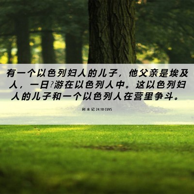 Picture 06 - 利 未 记 24:10 CUVS - 有 一 个 以 色 列 妇 人 的 儿 子 ， - Bible Verse Picture