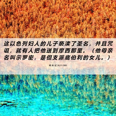 Picture 06 - 利 未 记 24:11 CUVS - 这 以 色 列 妇 人 的 儿 子 亵 渎 了 - Bible Verse Picture