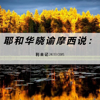 Picture 06 - 利 未 记 24:13 CUVS - 耶 和 华 晓 谕 摩 西 说 - Bible Verse Picture