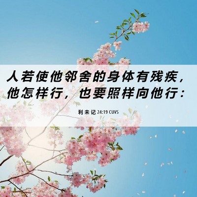 Picture 06 - 利 未 记 24:19 CUVS - 人 若 使 他 邻 舍 的 身 体 有 残 疾 - Bible Verse Picture