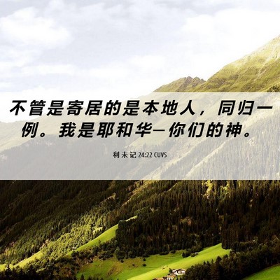 Picture 06 - 利 未 记 24:22 CUVS - 不 管 是 寄 居 的 是 本 地 人 ， 同 - Bible Verse Picture