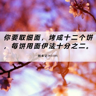 Picture 06 - 利 未 记 24:5 CUVS - 你 要 取 细 面 ， 烤 成 十 二 个 饼 - Bible Verse Picture