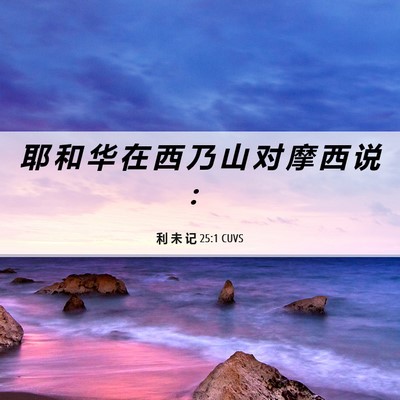 Picture 06 - 利 未 记 25:1 CUVS - 耶 和 华 在 西 乃 山 对 摩 西 说 - Bible Verse Picture