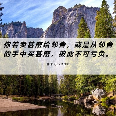 Picture 06 - 利 未 记 25:14 CUVS - 你 若 卖 甚 麽 给 邻 舍 ， 或 是 从 - Bible Verse Picture