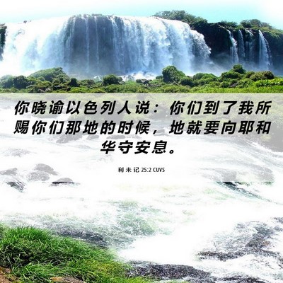 Picture 06 - 利 未 记 25:2 CUVS - 你 晓 谕 以 色 列 人 说 ： 你 们 到 - Bible Verse Picture