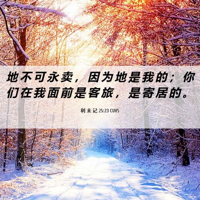 Picture 06 - 利 未 记 25:23 CUVS - 地 不 可 永 卖 ， 因 为 地 是 我 的 - Bible Verse Picture