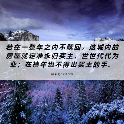 Picture 06 - 利 未 记 25:30 CUVS - 若 在 一 整 年 之 内 不 赎 回 ， 这 - Bible Verse Picture