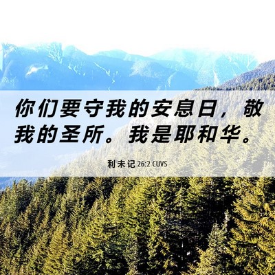 Picture 06 - 利 未 记 26:2 CUVS - 你 们 要 守 我 的 安 息 日 ， 敬 我 - Bible Verse Picture