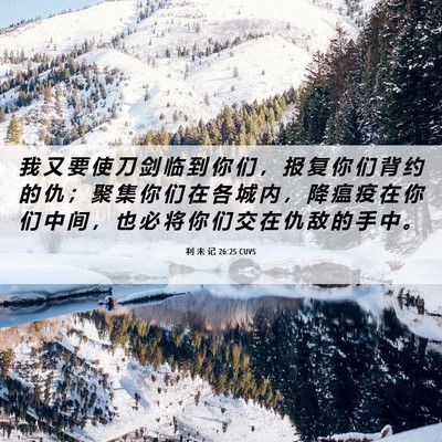 Picture 06 - 利 未 记 26:25 CUVS - 我 又 要 使 刀 剑 临 到 你 们 ， 报 - Bible Verse Picture