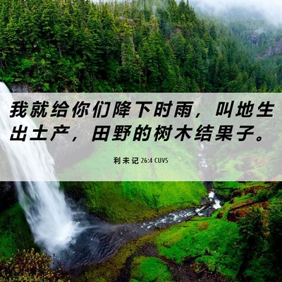 Picture 06 - 利 未 记 26:4 CUVS - 我 就 给 你 们 降 下 时 雨 ， 叫 地 - Bible Verse Picture
