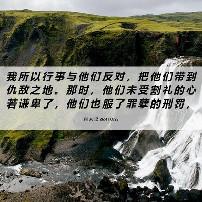 Picture 06 - 利 未 记 26:41 CUVS - 我 所 以 行 事 与 他 们 反 对 ， 把 - Bible Verse Picture
