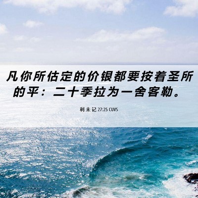 Picture 06 - 利 未 记 27:25 CUVS - 凡 你 所 估 定 的 价 银 都 要 按 着 - Bible Verse Picture
