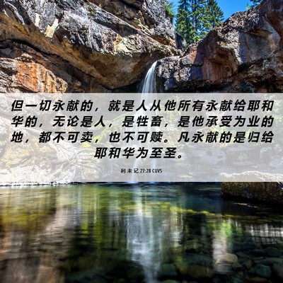 Picture 06 - 利 未 记 27:28 CUVS - 但 一 切 永 献 的 ， 就 是 人 从 他 - Bible Verse Picture