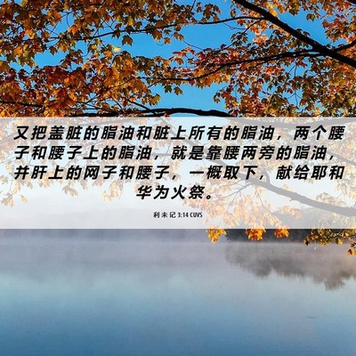 Picture 06 - 利 未 记 3:14 CUVS - 又 把 盖 脏 的 脂 油 和 脏 上 所 有 - Bible Verse Picture