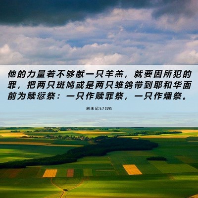 Picture 06 - 利 未 记 5:7 CUVS - 他 的 力 量 若 不 够 献 一 只 羊 羔 - Bible Verse Picture