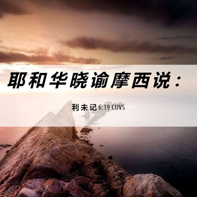 Picture 06 - 利 未 记 6:19 CUVS - 耶 和 华 晓 谕 摩 西 说 - Bible Verse Picture