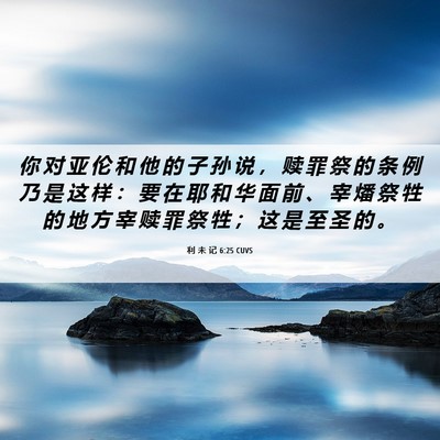 Picture 06 - 利 未 记 6:25 CUVS - 你 对 亚 伦 和 他 的 子 孙 说 ， 赎 - Bible Verse Picture