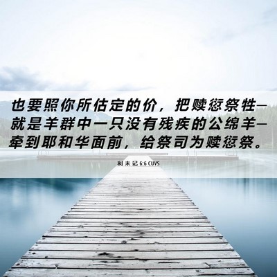 Picture 06 - 利 未 记 6:6 CUVS - 也 要 照 你 所 估 定 的 价 ， 把 赎 - Bible Verse Picture