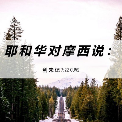 Picture 06 - 利 未 记 7:22 CUVS - 耶 和 华 对 摩 西 说 - Bible Verse Picture