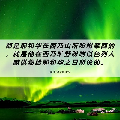 Picture 06 - 利 未 记 7:38 CUVS - 都 是 耶 和 华 在 西 乃 山 所 吩 咐 - Bible Verse Picture