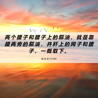Picture 06 - 利 未 记 7:4 CUVS - 两 个 腰 子 和 腰 子 上 的 脂 油 ， - Bible Verse Picture