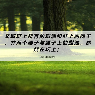 Picture 06 - 利 未 记 8:16 CUVS - 又 取 脏 上 所 有 的 脂 油 和 肝 上 - Bible Verse Picture