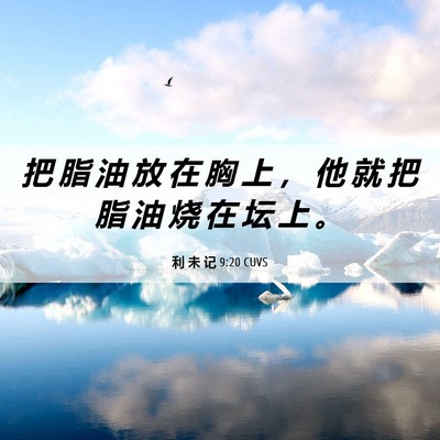 Picture 06 - 利 未 记 9:20 CUVS - 把 脂 油 放 在 胸 上 ， 他 就 把 脂 - Bible Verse Picture