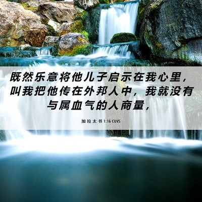 Picture 06 - 加 拉 太 书 1:16 CUVS - 既 然 乐 意 将 他 儿 子 启 示 在 我 - Bible Verse Picture