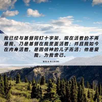 Picture 06 - 加 拉 太 书 2:20 CUVS - 我 已 经 与 基 督 同 钉 十 字 架 ， - Bible Verse Picture