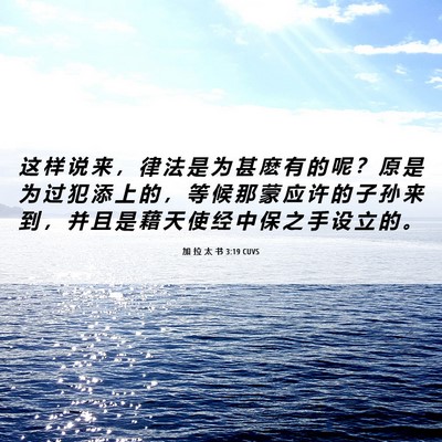 Picture 06 - 加 拉 太 书 3:19 CUVS - 这 样 说 来 ， 律 法 是 为 甚 麽 有 - Bible Verse Picture