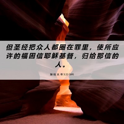 Picture 06 - 加 拉 太 书 3:22 CUVS - 但 圣 经 把 众 人 都 圈 在 罪 里 ， - Bible Verse Picture