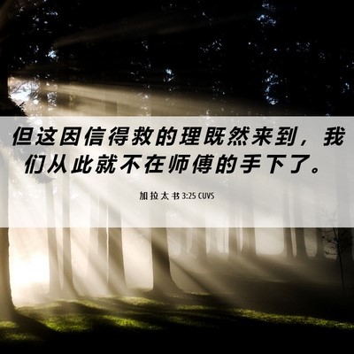 Picture 06 - 加 拉 太 书 3:25 CUVS - 但 这 因 信 得 救 的 理 既 然 来 到 - Bible Verse Picture