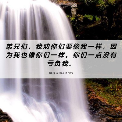 Picture 06 - 加 拉 太 书 4:12 CUVS - 弟 兄 们 ， 我 劝 你 们 要 像 我 一 - Bible Verse Picture