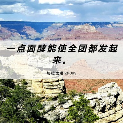 Picture 06 - 加 拉 太 书 5:9 CUVS - 一 点 面 酵 能 使 全 团 都 发 起 来 - Bible Verse Picture