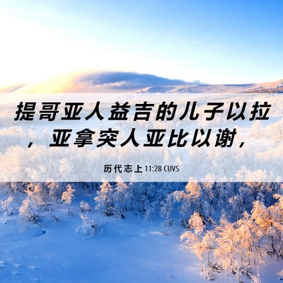 Picture 06 - 历 代 志 上 11:28 CUVS - 提 哥 亚 人 益 吉 的 儿 子 以 拉 ， - Bible Verse Picture