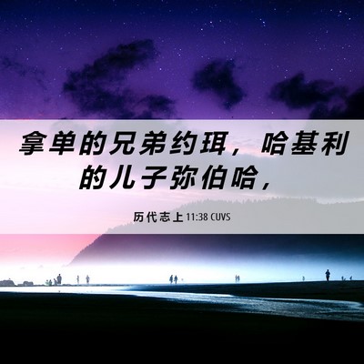 Picture 06 - 历 代 志 上 11:38 CUVS - 拿 单 的 兄 弟 约 珥 ， 哈 基 利 的 - Bible Verse Picture