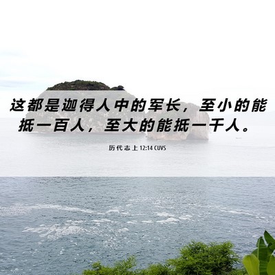 Picture 06 - 历 代 志 上 12:14 CUVS - 这 都 是 迦 得 人 中 的 军 长 ， 至 - Bible Verse Picture