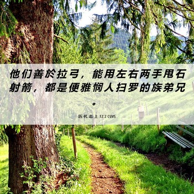 Picture 06 - 历 代 志 上 12:2 CUVS - 他 们 善 於 拉 弓 ， 能 用 左 右 两 - Bible Verse Picture