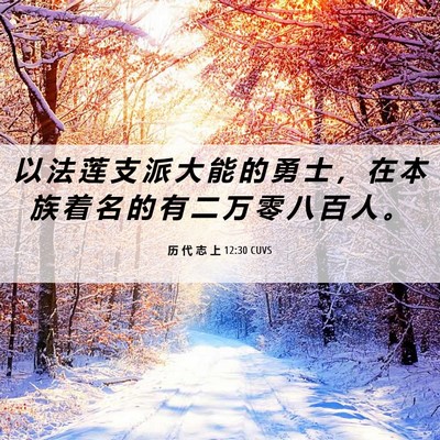 Picture 06 - 历 代 志 上 12:30 CUVS - 以 法 莲 支 派 大 能 的 勇 士 ， 在 - Bible Verse Picture