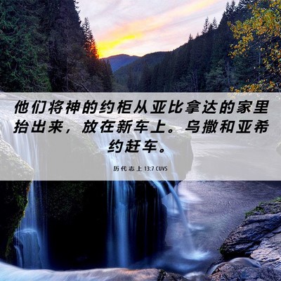 Picture 06 - 历 代 志 上 13:7 CUVS - 他 们 将 神 的 约 柜 从 亚 比 拿 达 - Bible Verse Picture