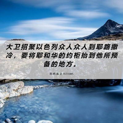 Picture 06 - 历 代 志 上 15:3 CUVS - 大 卫 招 聚 以 色 列 众 人 众 人 到 - Bible Verse Picture