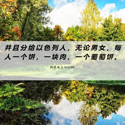 Picture 06 - 历 代 志 上 16:3 CUVS - 并 且 分 给 以 色 列 人 ， 无 论 男 - Bible Verse Picture