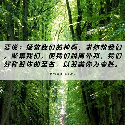 Picture 06 - 历 代 志 上 16:35 CUVS - 要 说 ： 拯 救 我 们 的 神 啊 ， 求 - Bible Verse Picture