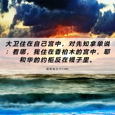 Picture 06 - 历 代 志 上 17:1 CUVS - 大 卫 住 在 自 己 宫 中 ， 对 先 知 - Bible Verse Picture